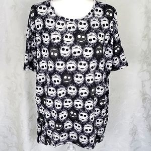 Disney LuLaRoe Colab Size XS BlackWhite Jack Skellington GiGi